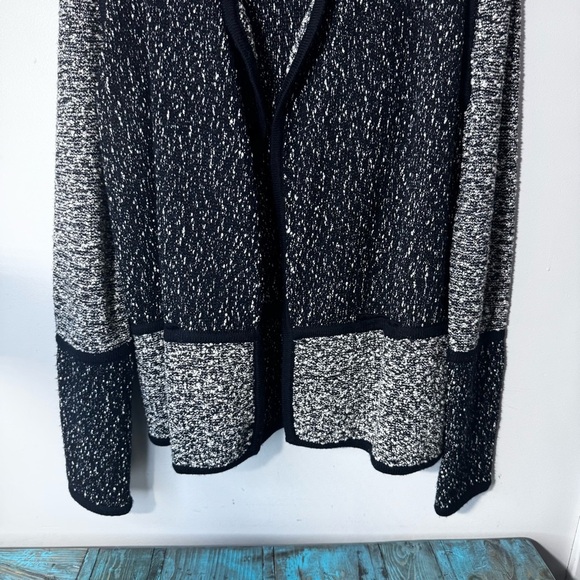 Vince Cotton Wool Blend Knit Open Front Cardigan Black Grey Sweater Size XL - Picture 4 of 10
